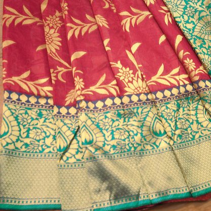 Ketki Traditional  Soft Silk Sari With Attached Blouse