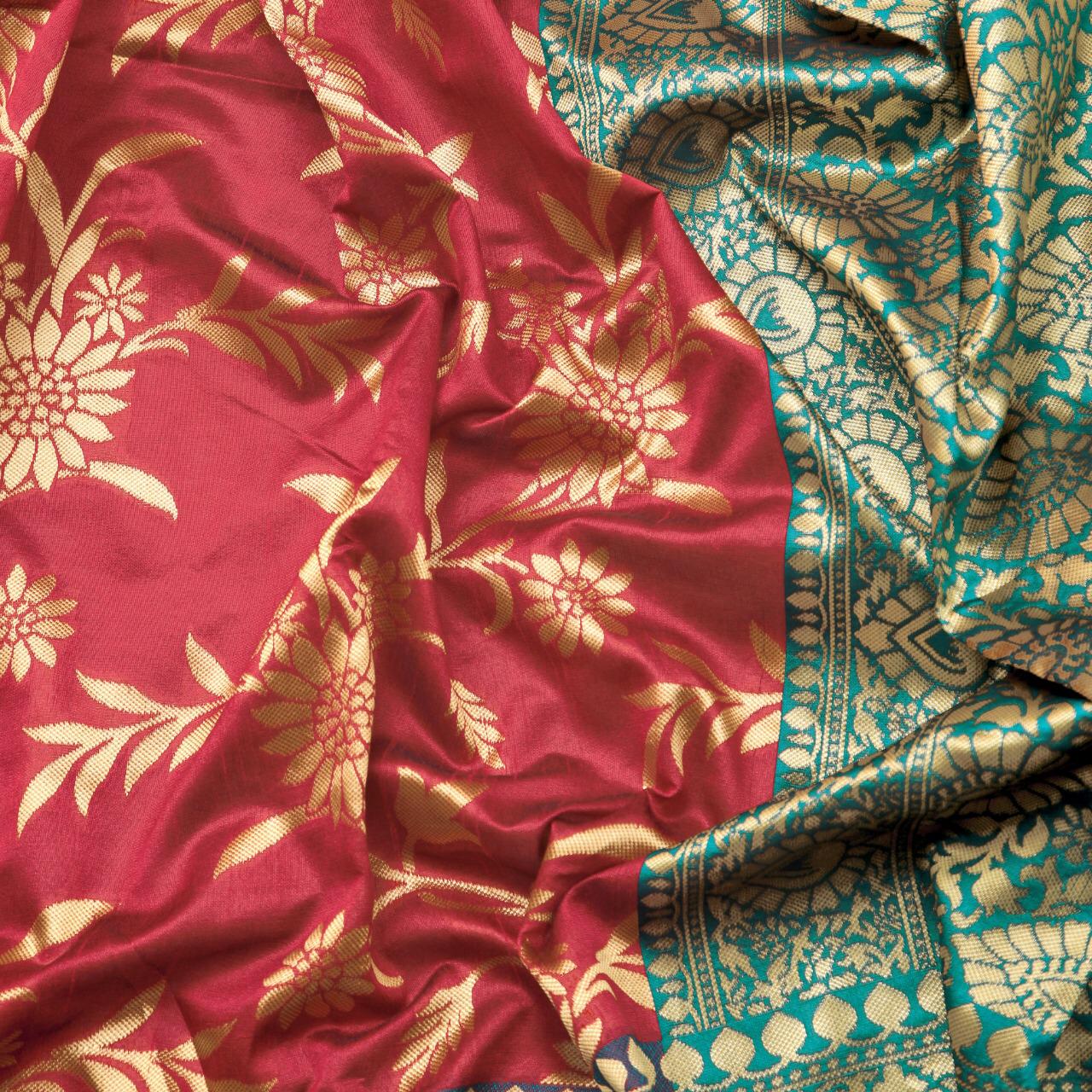 Ketki Traditional  Soft Silk Sari With Attached Blouse