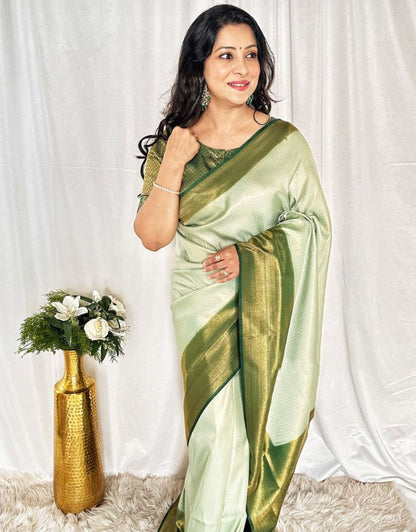 HENI PISTA TRADITIONAL KANCHI SOFT SILK SARI WITH ATTACHED BLOUSE