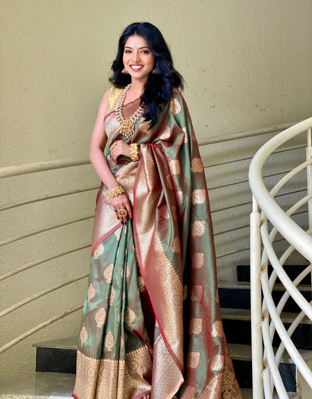 Damini Green Soft Silk Saree